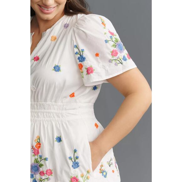 nwt by ANTHROPOLOGIE sz 1X The Somerset Mini dress: Embroidred edition - Picture 2 of 5